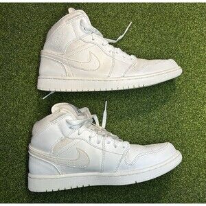 Air Jordan 1 Retro Mid White Men's Shoes Sneakers Size 10 554724-110 (2017)
